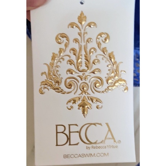 Becca by Rebecca Virtue Womens Up In The Clouds Bikini Top Size L Blue NWT - Picture 6 of 6